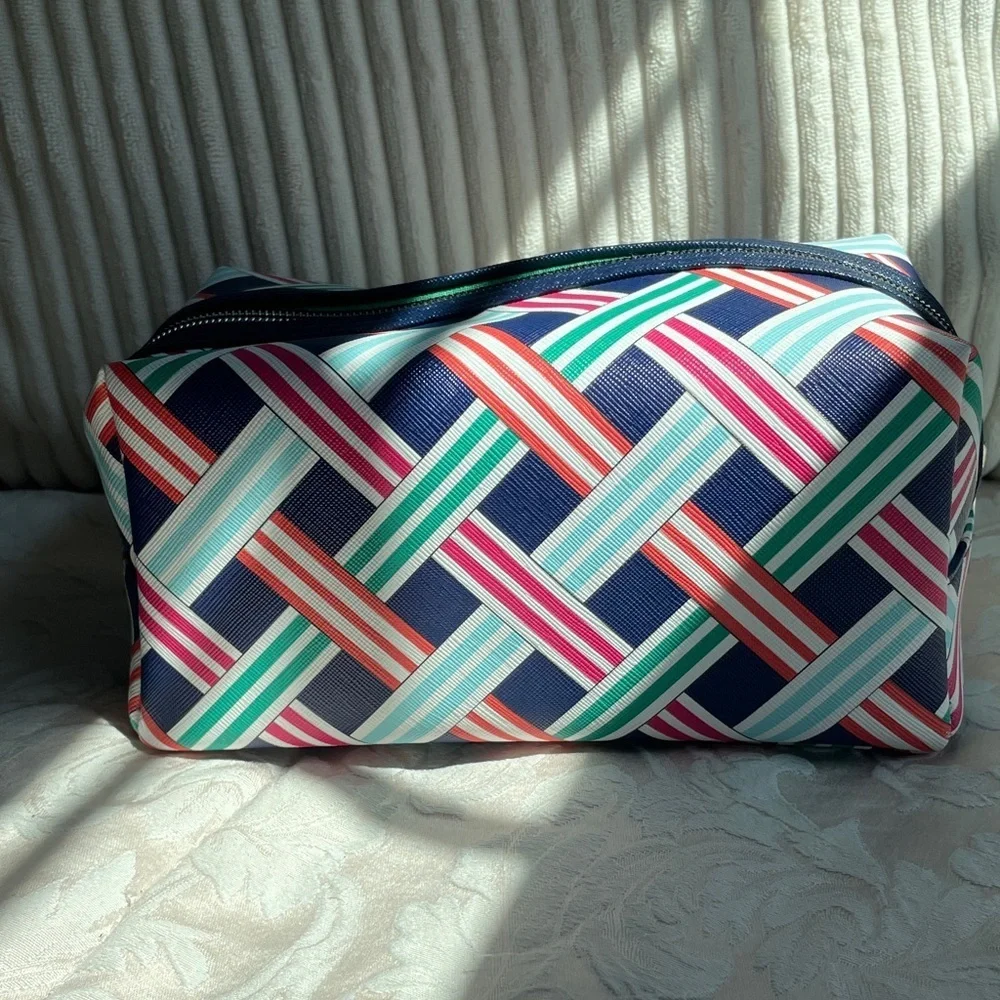 1279. Joan and David Colorful Geometric Cosmetic and Toiletry Bag Set